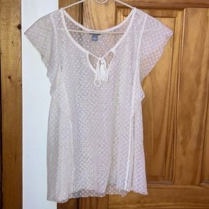 Fairycore Cottagecore White Top Aerie Medium
